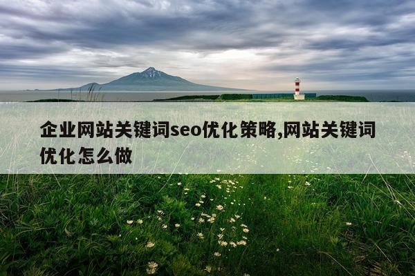 企业网站关键词seo优化策略,网站关键词优化怎么做
