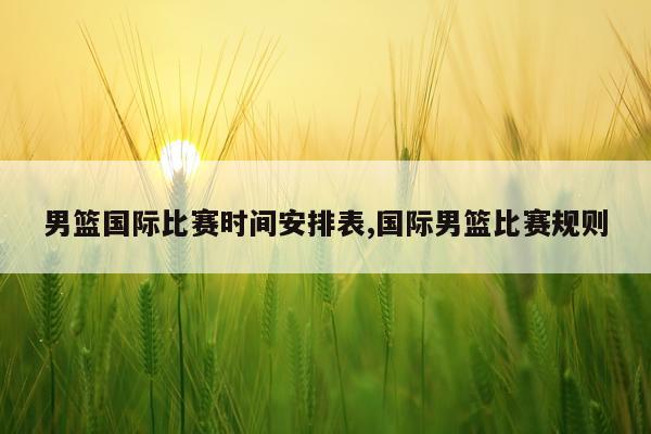 男篮国际比赛时间安排表,国际男篮比赛规则