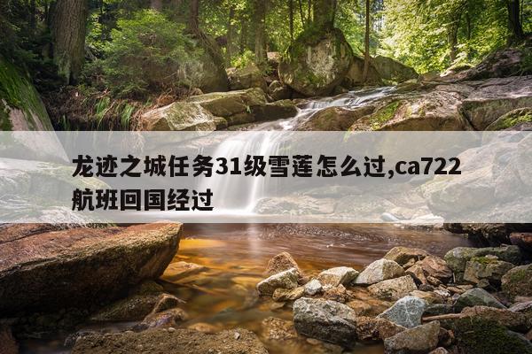 龙迹之城任务31级雪莲怎么过,ca722航班回国经过