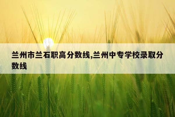 兰州市兰石职高分数线,兰州中专学校录取分数线