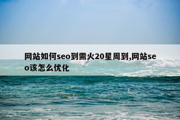 网站如何seo到需火20星周到,网站seo该怎么优化