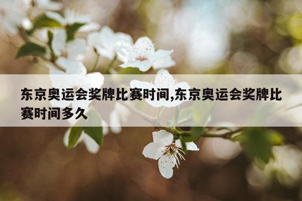 东京奥运会奖牌比赛时间,东京奥运会奖牌比赛时间多久