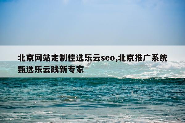 北京网站定制佳选乐云seo,北京推广系统甄选乐云践新专家
