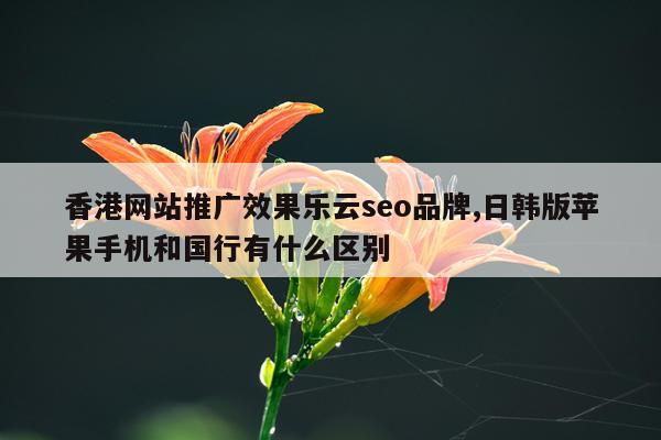 香港网站推广效果乐云seo品牌,日韩版苹果手机和国行有什么区别