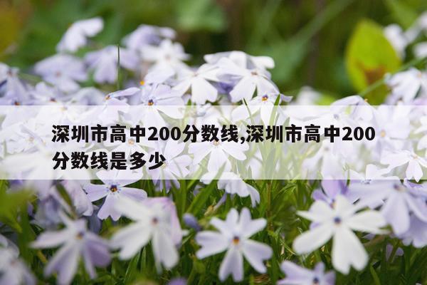 深圳市高中200分数线,深圳市高中200分数线是多少
