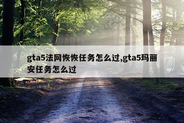 gta5法网恢恢任务怎么过,gta5玛丽安任务怎么过