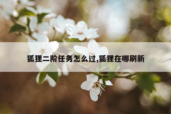 狐狸二阶任务怎么过,狐狸在哪刷新