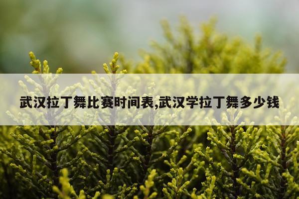 武汉拉丁舞比赛时间表,武汉学拉丁舞多少钱