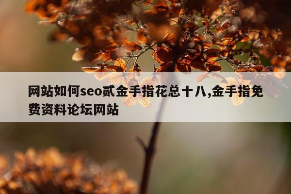 网站如何seo贰金手指花总十八,金手指免费资料论坛网站
