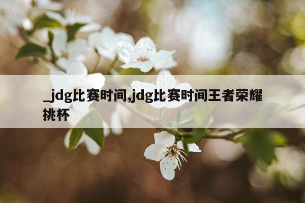 _jdg比赛时间,jdg比赛时间王者荣耀挑杯