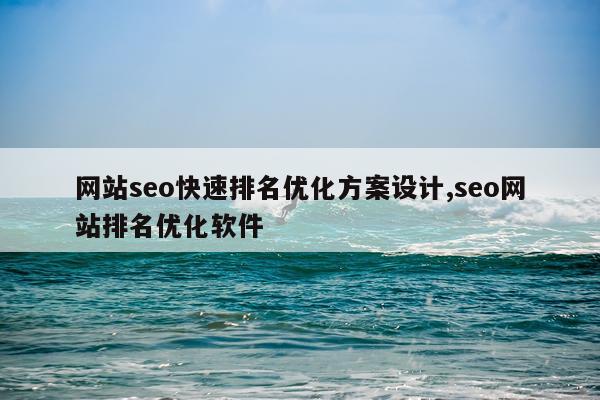 网站seo快速排名优化方案设计,seo网站排名优化软件
