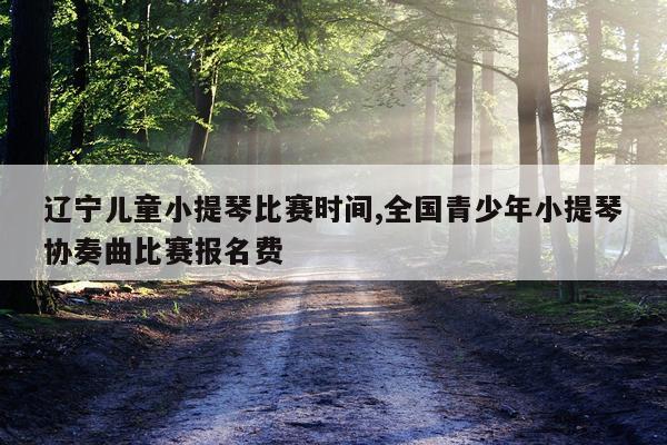 辽宁儿童小提琴比赛时间,全国青少年小提琴协奏曲比赛报名费