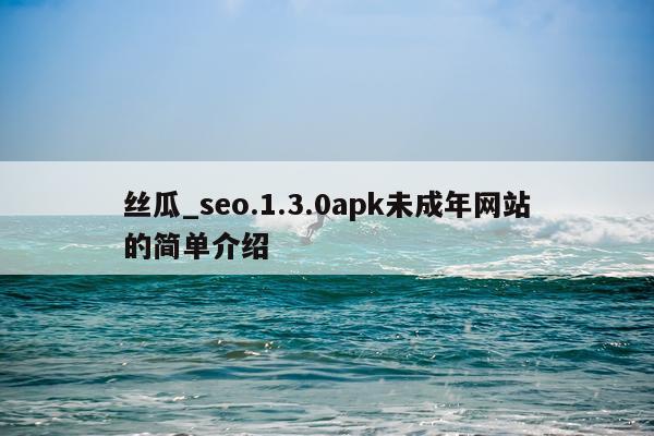 丝瓜_seo.1.3.0apk未成年网站的简单介绍