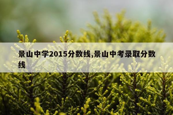 景山中学2015分数线,景山中考录取分数线