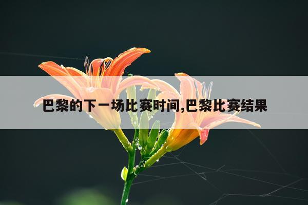 巴黎的下一场比赛时间,巴黎比赛结果