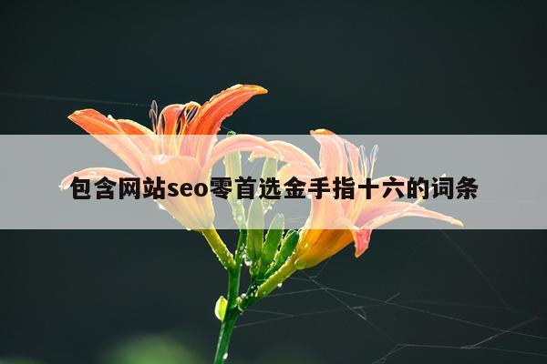 包含网站seo零首选金手指十六的词条