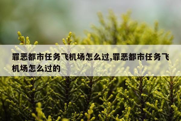 罪恶都市任务飞机场怎么过,罪恶都市任务飞机场怎么过的
