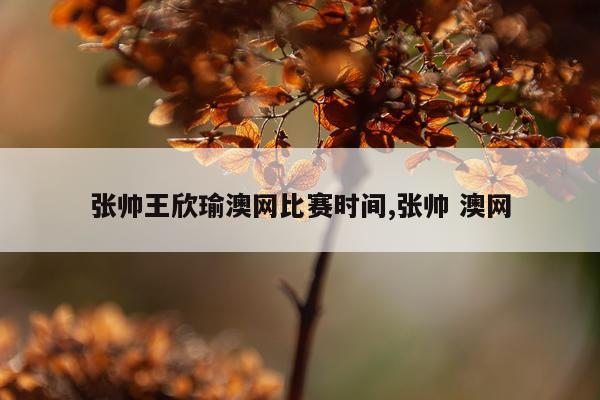 张帅王欣瑜澳网比赛时间,张帅 澳网
