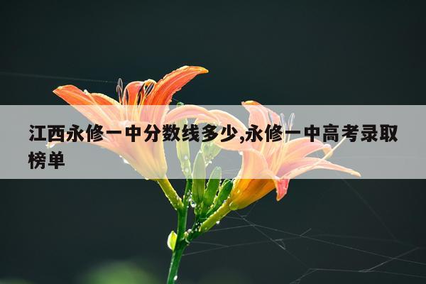 江西永修一中分数线多少,永修一中高考录取榜单