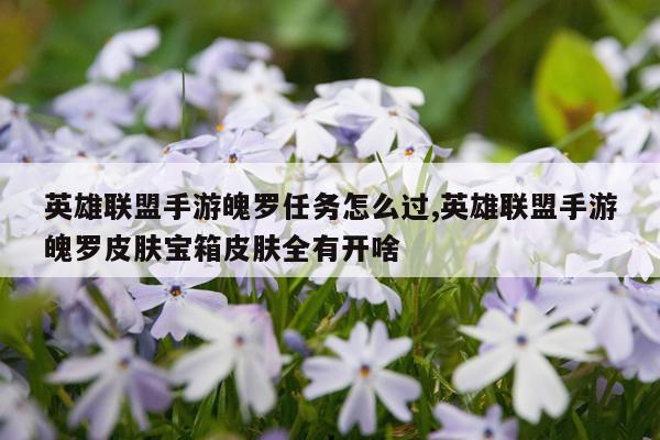 英雄联盟手游魄罗任务怎么过,英雄联盟手游魄罗皮肤宝箱皮肤全有开啥