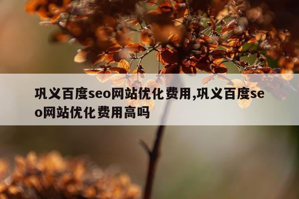 巩义百度seo网站优化费用,巩义百度seo网站优化费用高吗