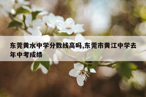 东莞黄水中学分数线高吗,东莞市黄江中学去年中考成绩