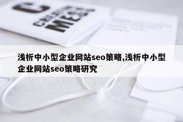 浅析中小型企业网站seo策略,浅析中小型企业网站seo策略研究