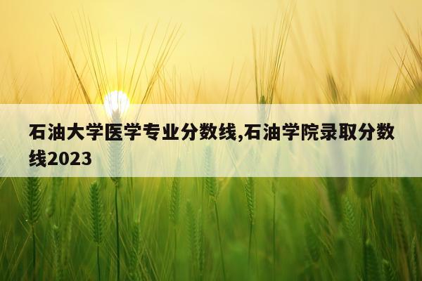 石油大学医学专业分数线,石油学院录取分数线2023