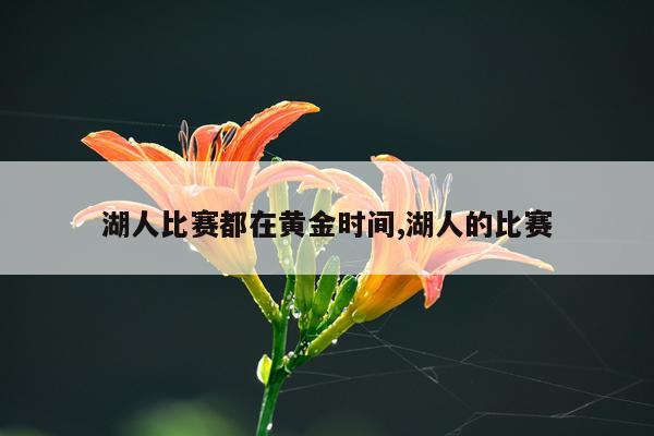 湖人比赛都在黄金时间,湖人的比赛
