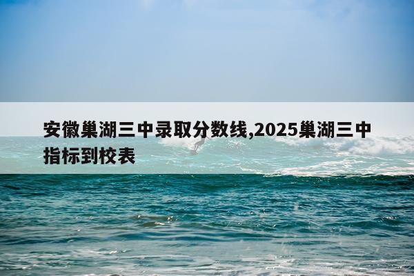安徽巢湖三中录取分数线,2025巢湖三中指标到校表