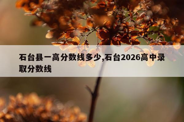 石台县一高分数线多少,石台2026高中录取分数线