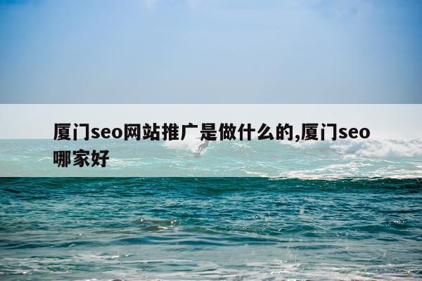 厦门seo网站推广是做什么的,厦门seo哪家好