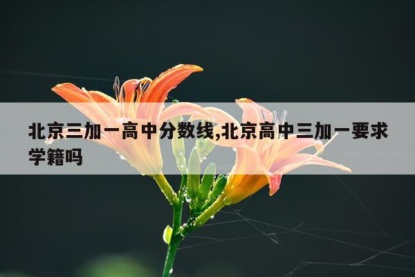 北京三加一高中分数线,北京高中三加一要求学籍吗