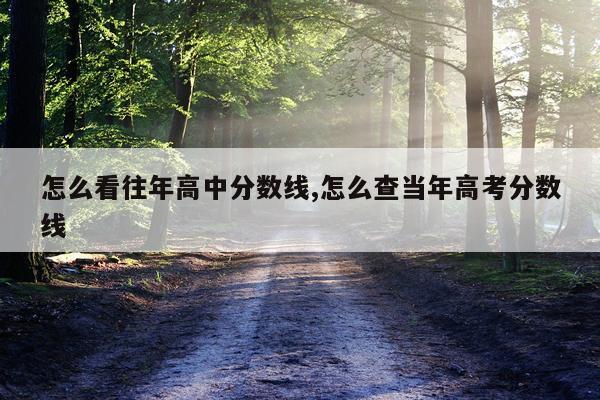 怎么看往年高中分数线,怎么查当年高考分数线
