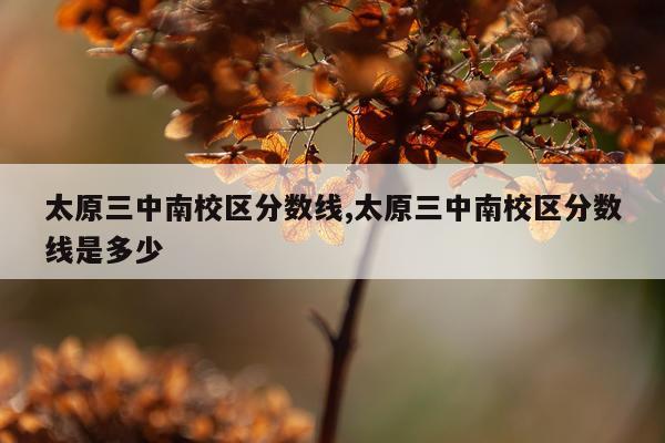 太原三中南校区分数线,太原三中南校区分数线是多少