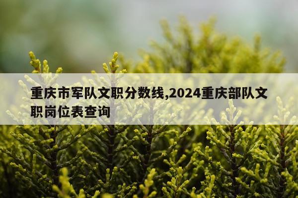 重庆市军队文职分数线,2024重庆部队文职岗位表查询