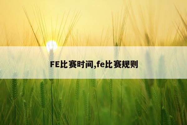 FE比赛时间,fe比赛规则