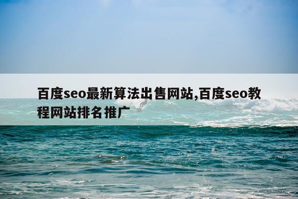 百度seo最新算法出售网站,百度seo教程网站排名推广