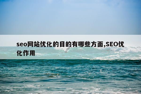 seo网站优化的目的有哪些方面,SEO优化作用