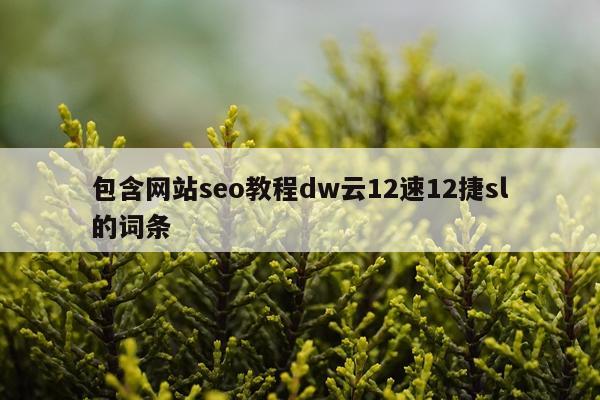 包含网站seo教程dw云12速12捷sl的词条