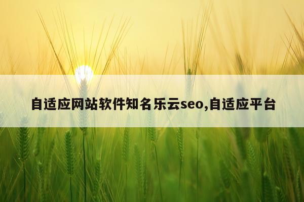 自适应网站软件知名乐云seo,自适应平台
