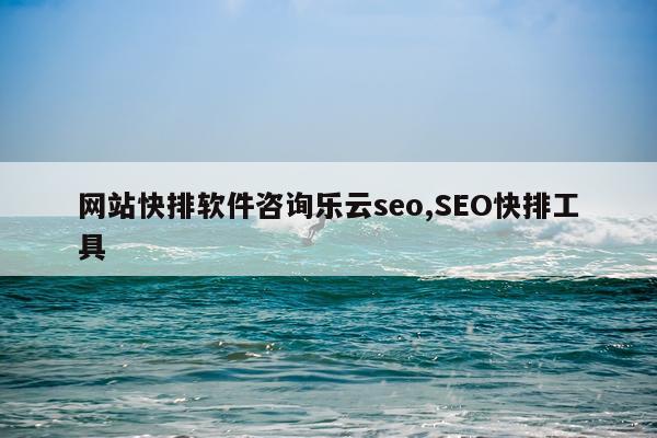 网站快排软件咨询乐云seo,SEO快排工具