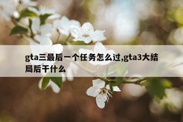 gta三最后一个任务怎么过,gta3大结局后干什么