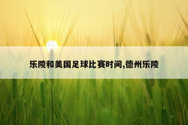 乐陵和美国足球比赛时间,德州乐陵