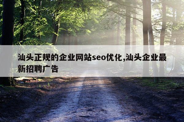 汕头正规的企业网站seo优化,汕头企业最新招聘广告