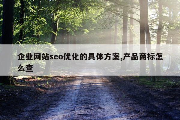 企业网站seo优化的具体方案,产品商标怎么查