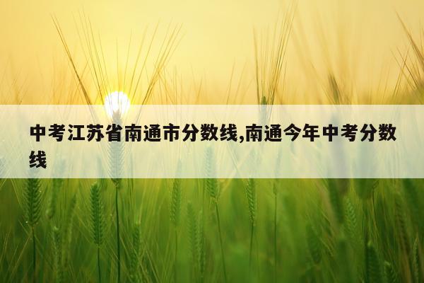 中考江苏省南通市分数线,南通今年中考分数线