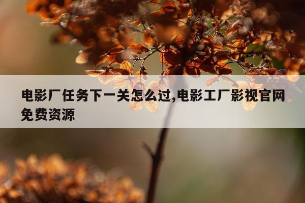电影厂任务下一关怎么过,电影工厂影视官网免费资源