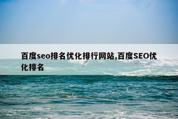 百度seo排名优化排行网站,百度SEO优化排名