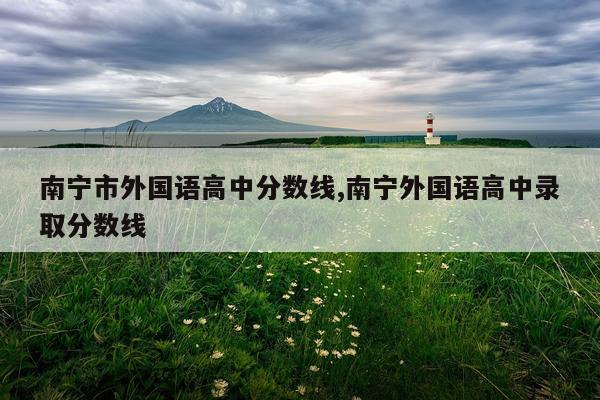 南宁市外国语高中分数线,南宁外国语高中录取分数线